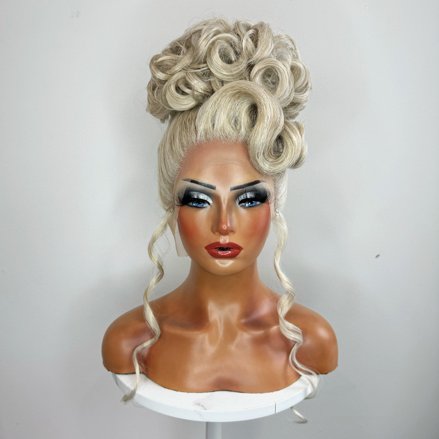 Ash Blonde Pageant Up Do Synthetic Wig (Made to Order)