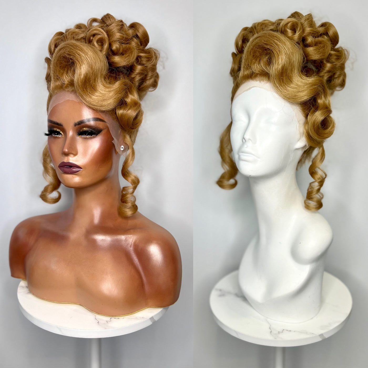 Dark Blonde Pageant Up Do Synthetic Wig (Made to Order)