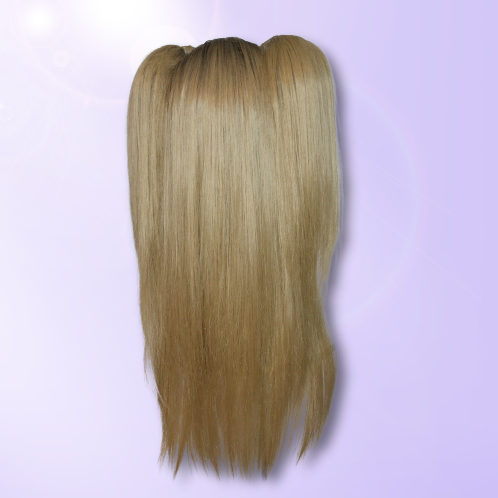 Rooted Beige Blonde Pigtails Styled Synthetic Wig (Ready to Ship)