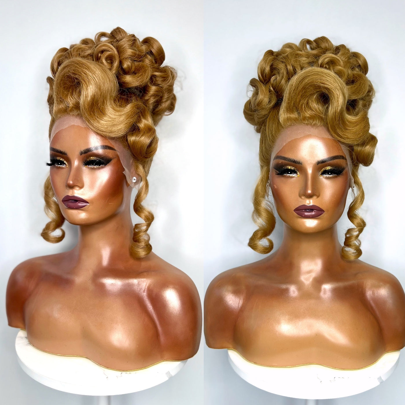 Dark Blonde Pageant Up Do Synthetic Wig (Made to Order)