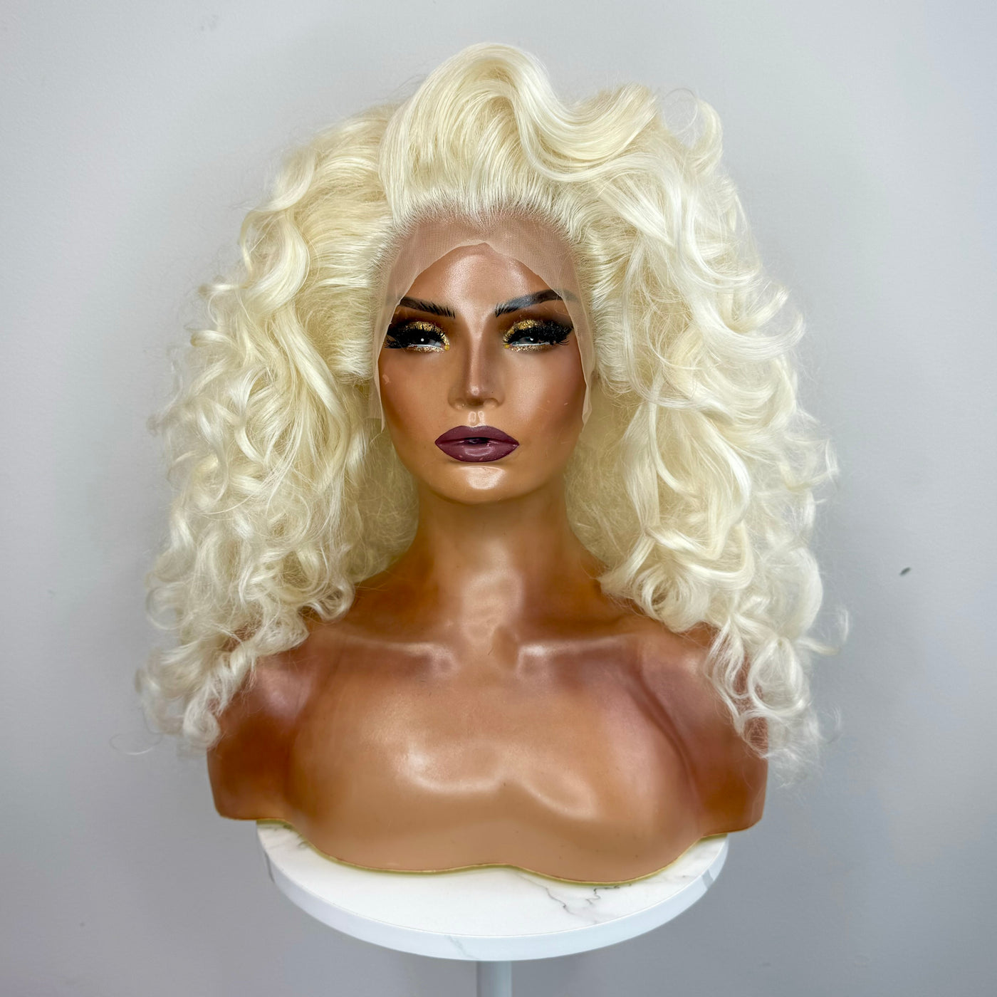 Platinum Blonde Disco Waves Synthetic Wig (Made to Order)