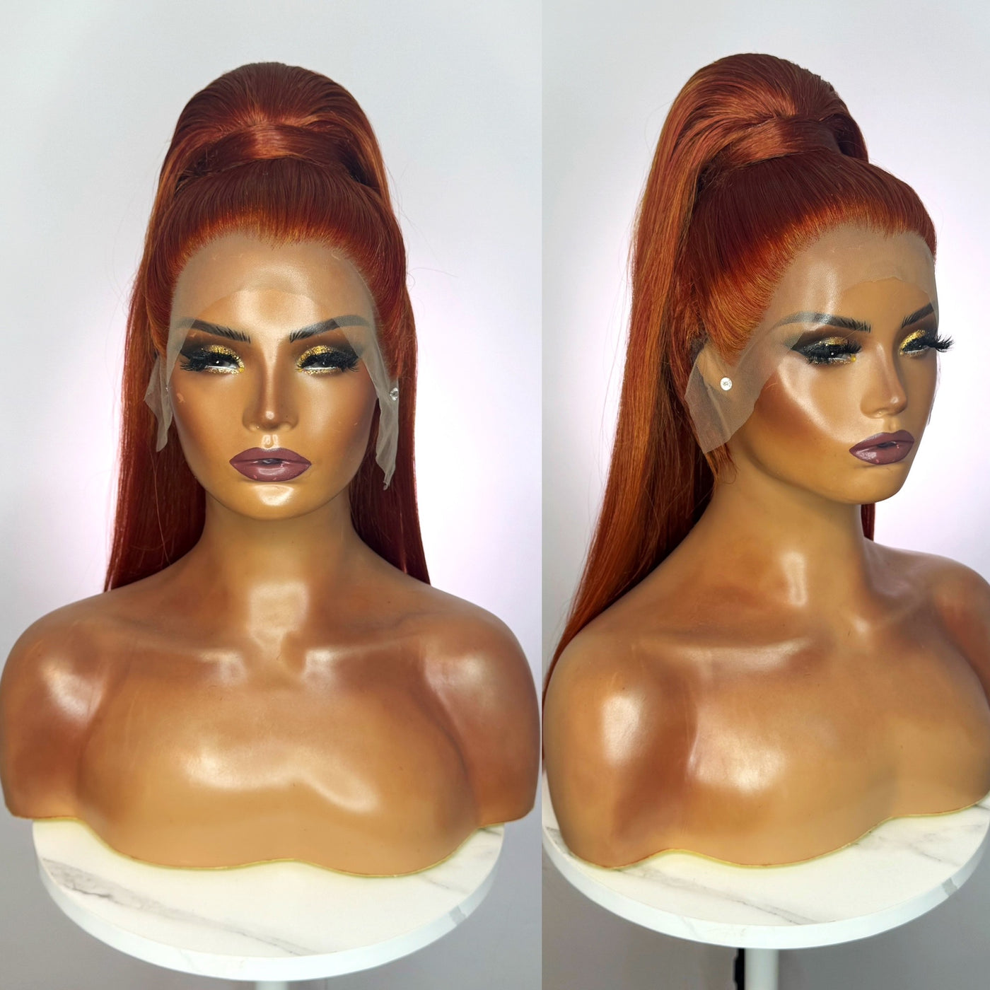 Bright Ginger XL Ponytail Synthetic Wig (Ready to Ship)