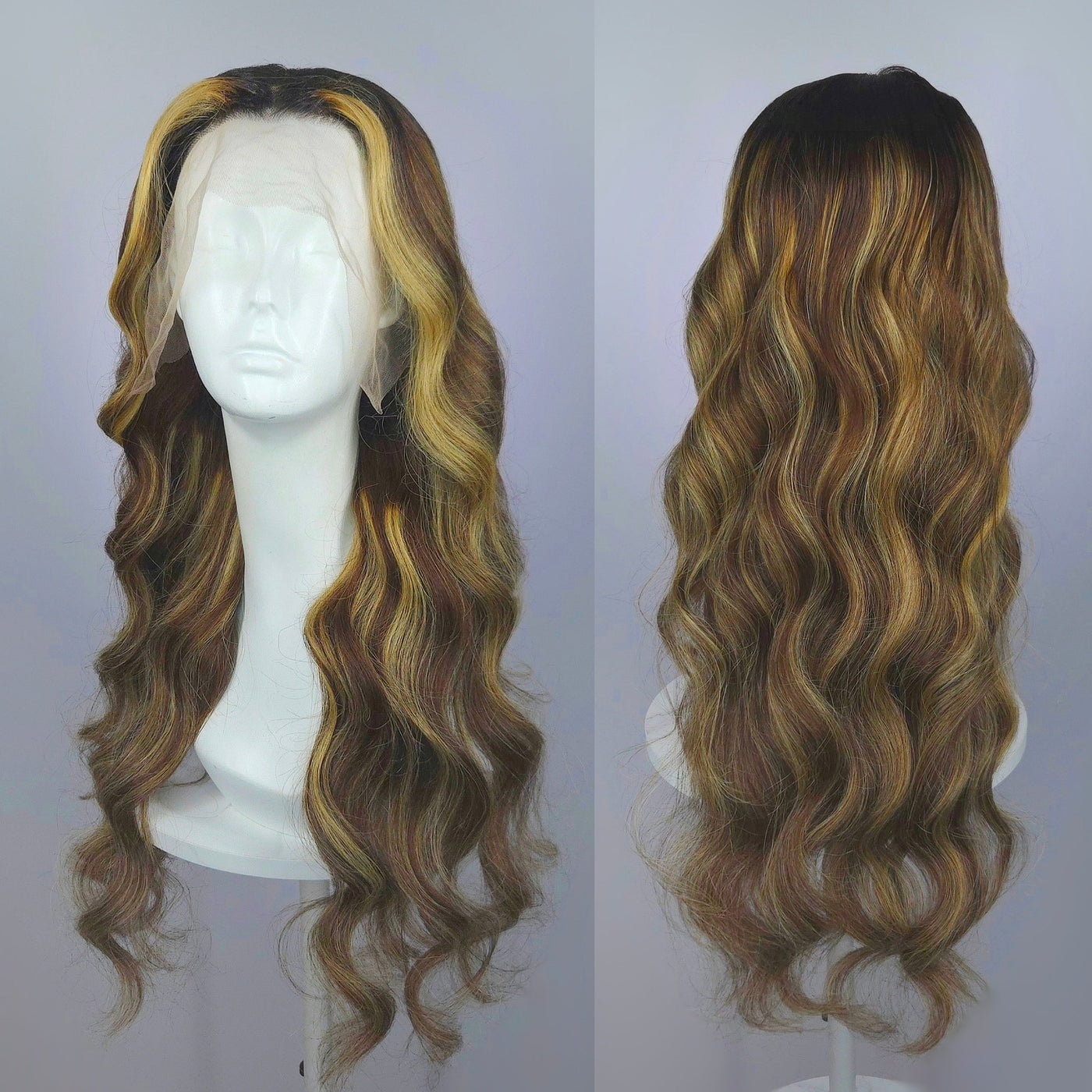 Brunette Highlights Lace Front Wig (Ready to Ship)