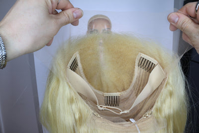 613 Platinum Blonde Human Hair Wig (Ready to Ship)