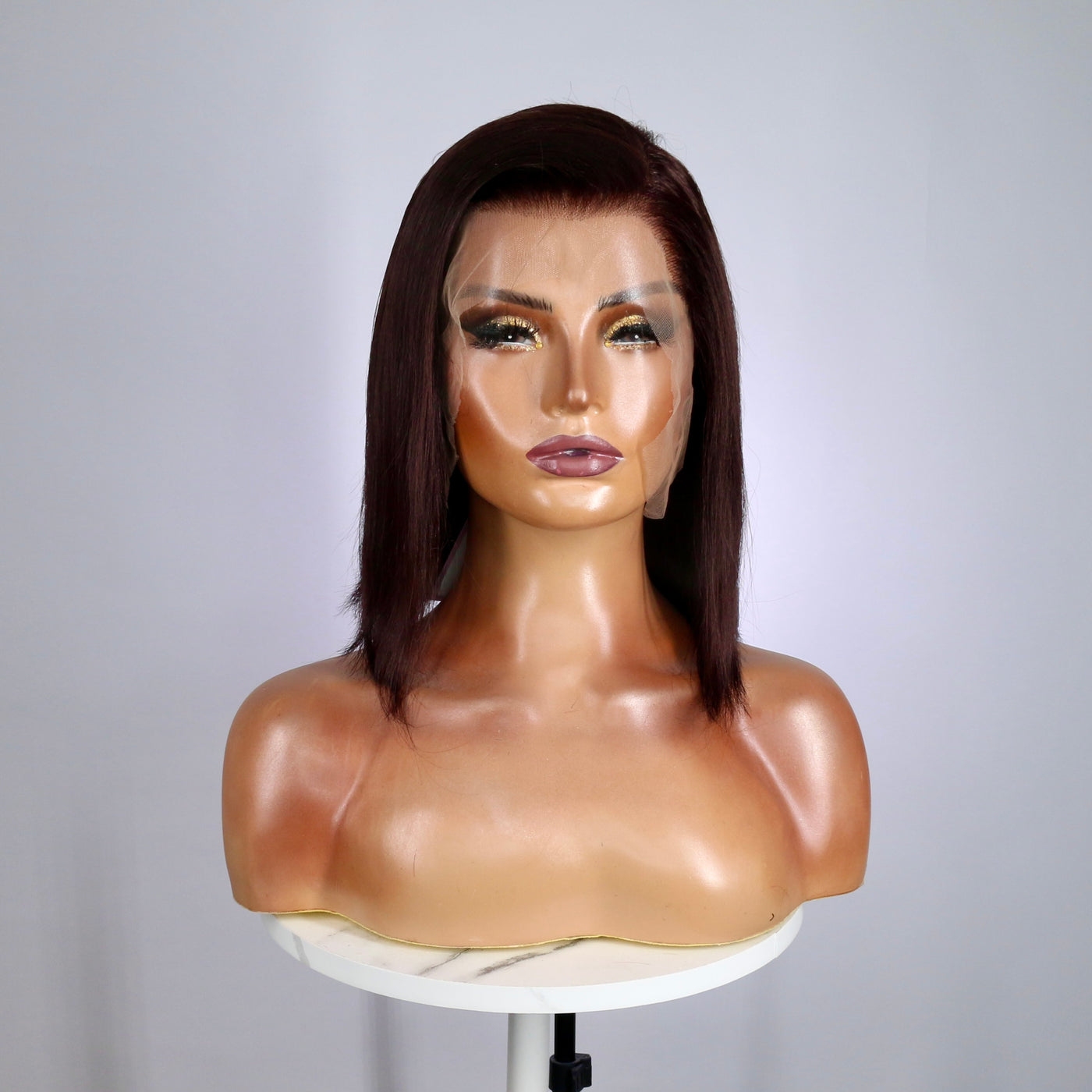 Dark Brown Human Hair Bob Wig (Ready to Ship)