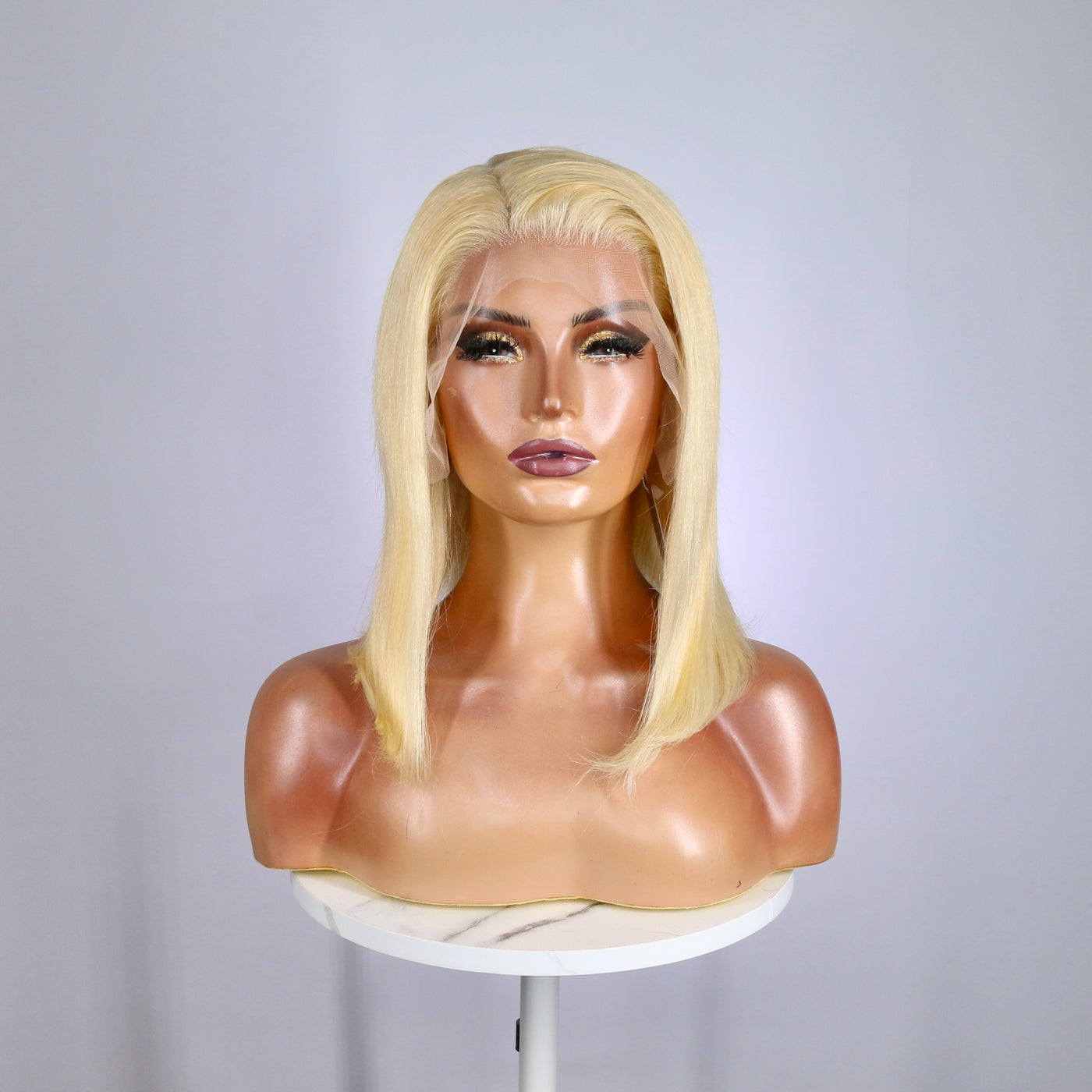 613 Platinum Blonde Human Hair Bob Wig (Ready to Ship)