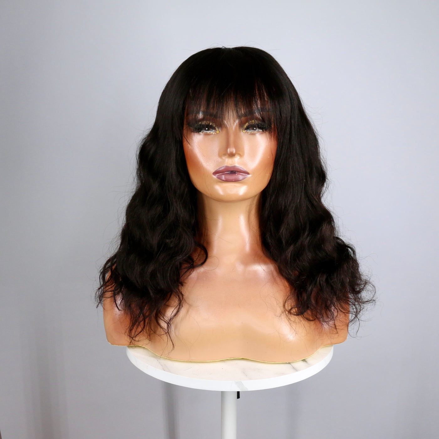 Black Bangs Human Hair Bob Wig (Ready to Ship)