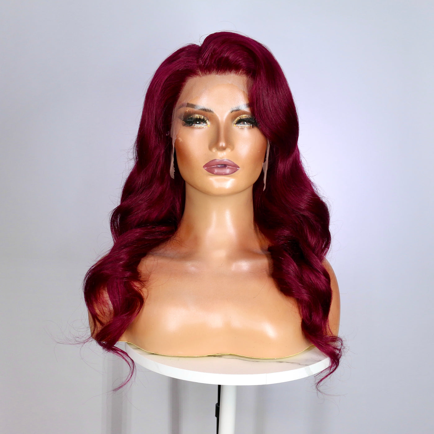 Burgundy Human Hair Lace Front Wig (Ready to Ship)