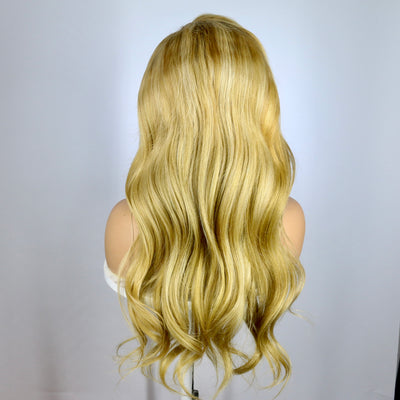 Honey Blonde Highlights HD Human Hair Wig (Ready to Ship)