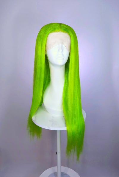 Fluorescent Green Human Hair HD Lace Front Wig