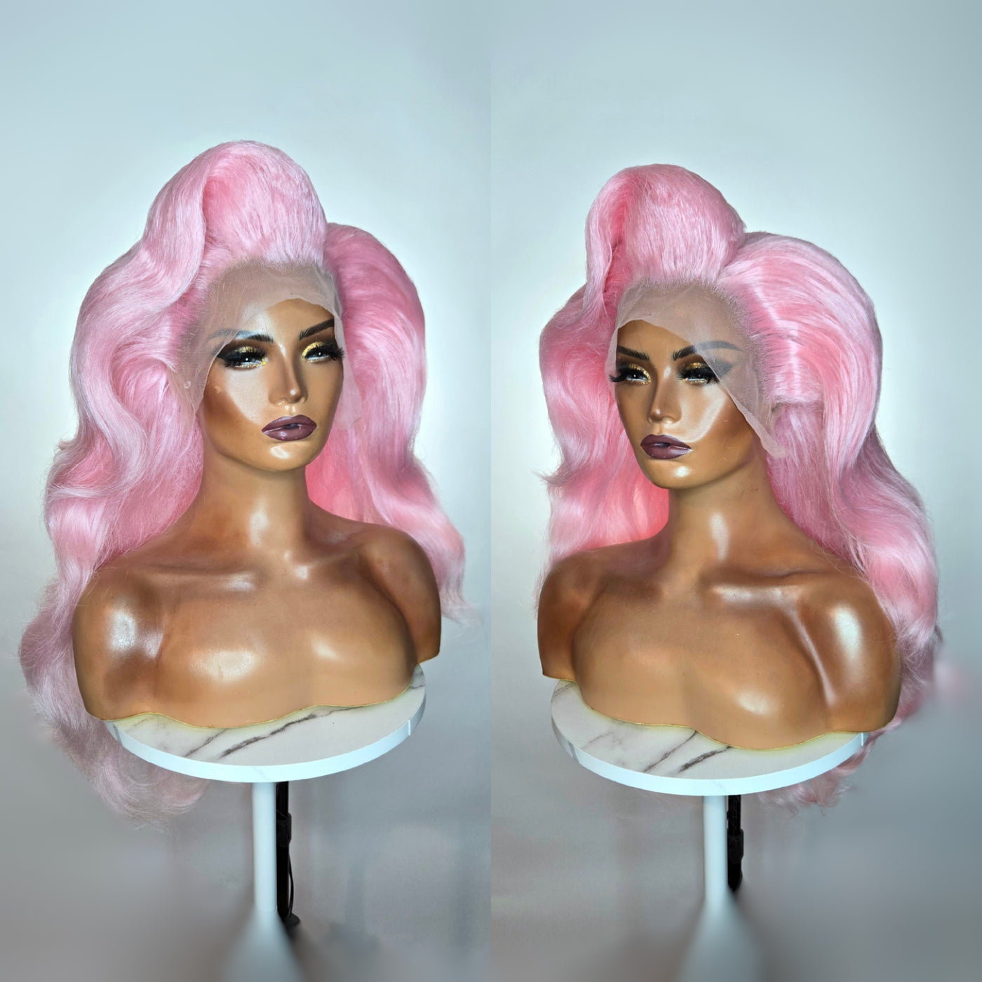 Pastel Pink Styled Synthetic Wig (Ready to Ship)