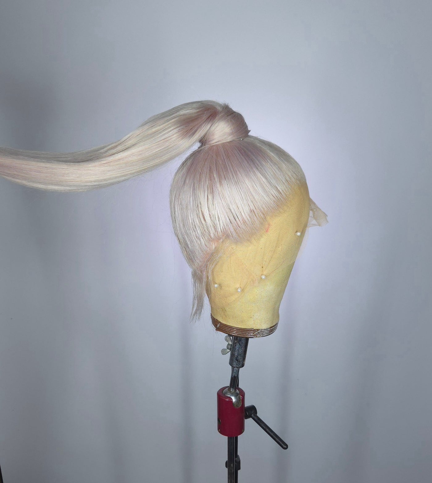 Ash Blonde Full Lace Ponytail Human Hair Wig