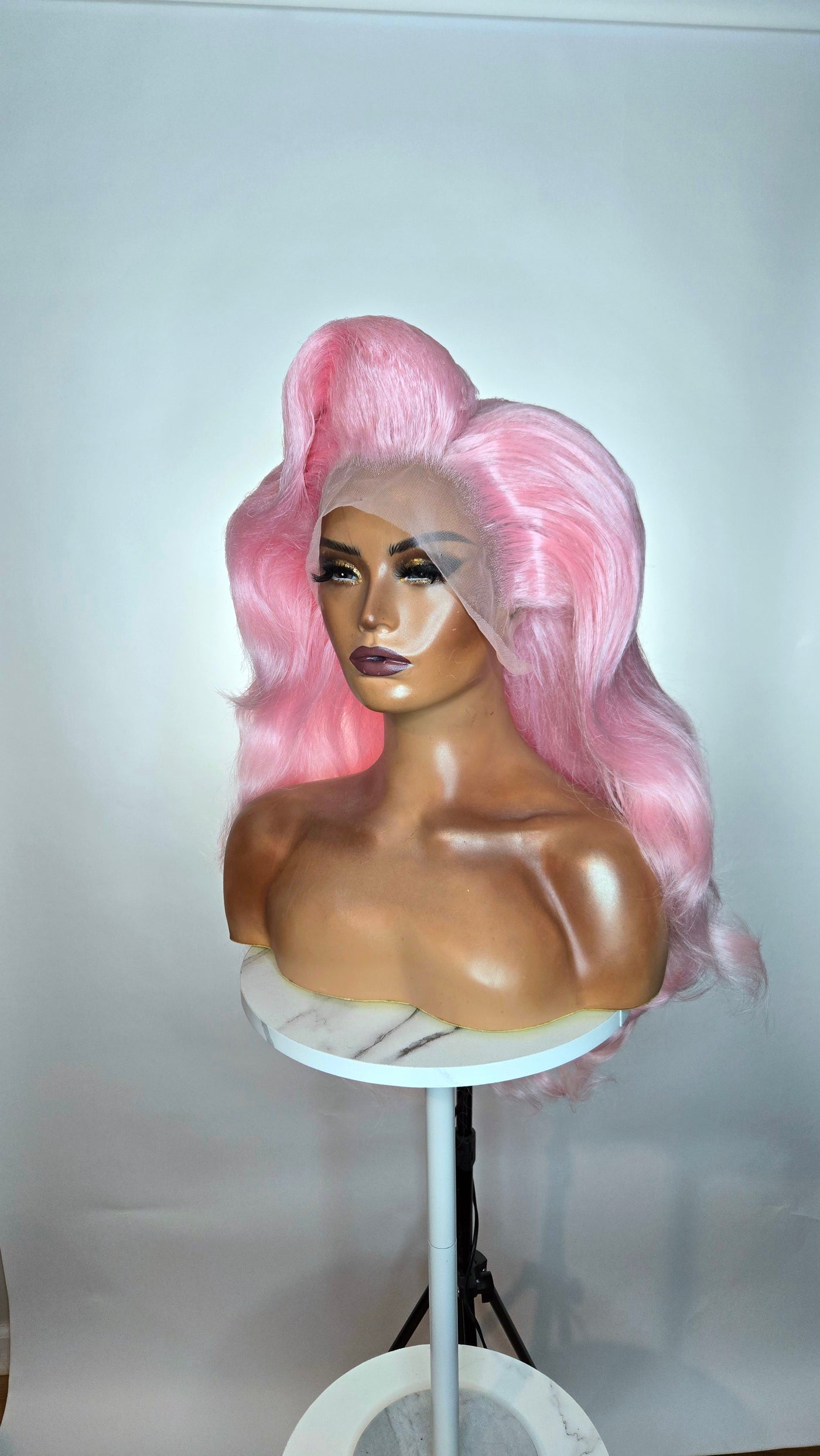 Pastel Pink Styled Synthetic Wig (Ready to Ship)