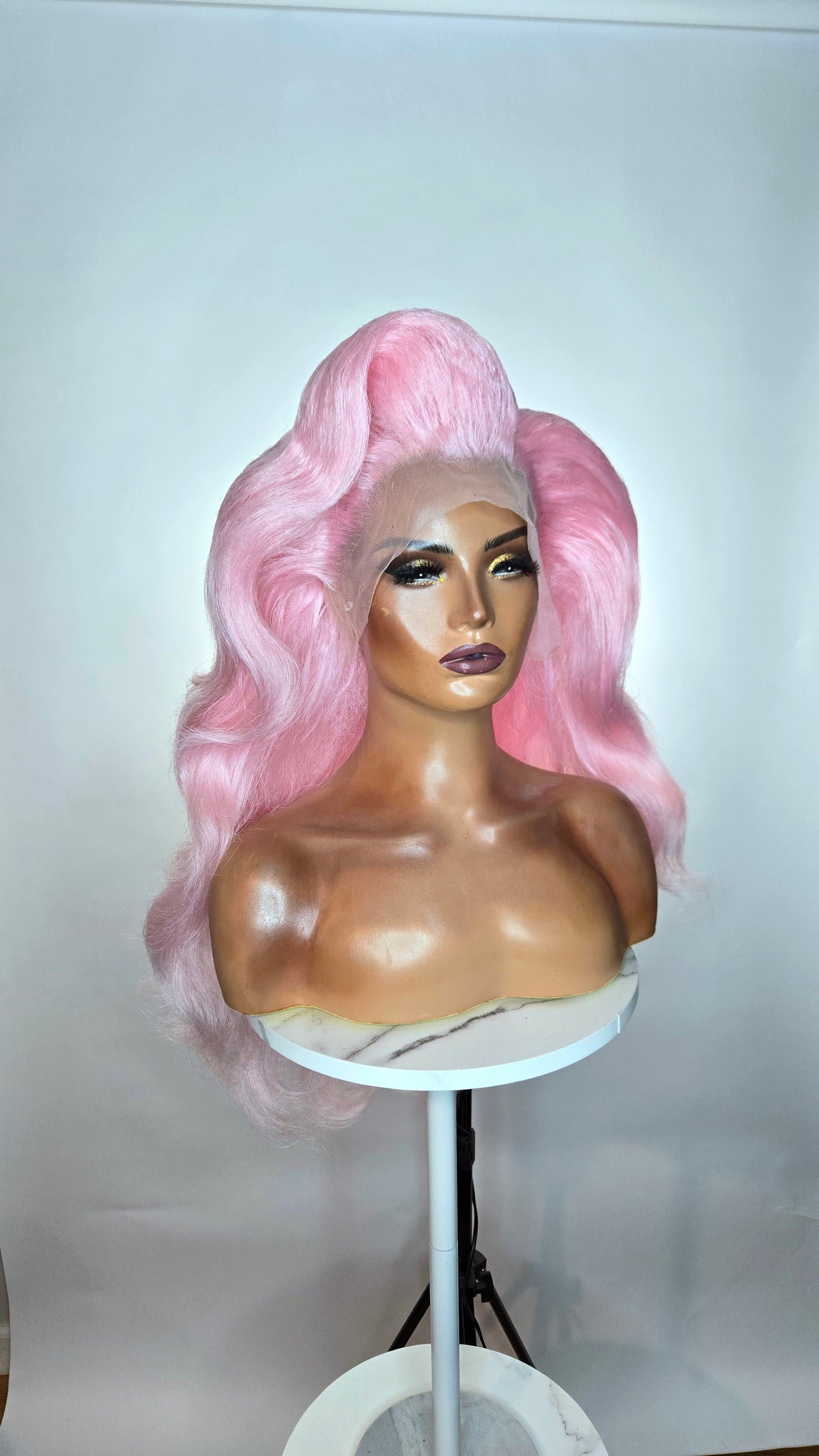 Pastel Pink Styled Synthetic Wig (Ready to Ship)